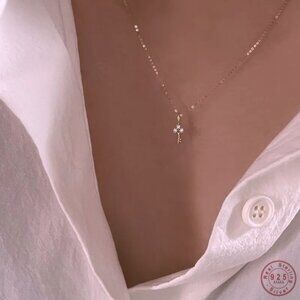 Cross Necklace 14k Yellow Gold for Women